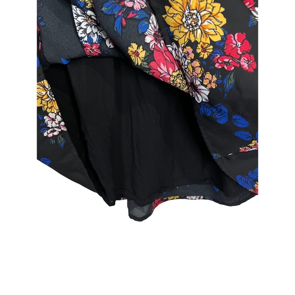 Taylor & Sage Women's Floral Mini Dress Black Long Sleeve - Size Medium - Picture 6 of 6